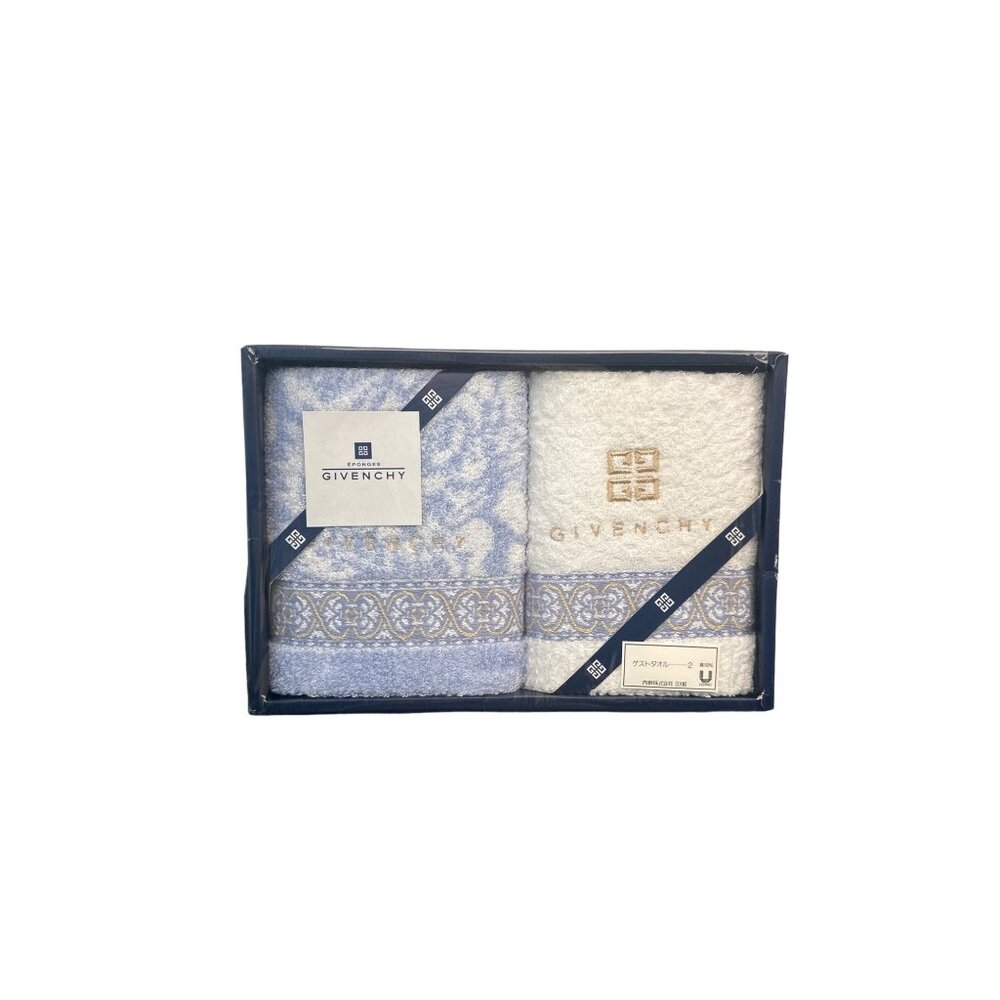 Givenchy Blue/White Face, Hand Towels Logo NEW